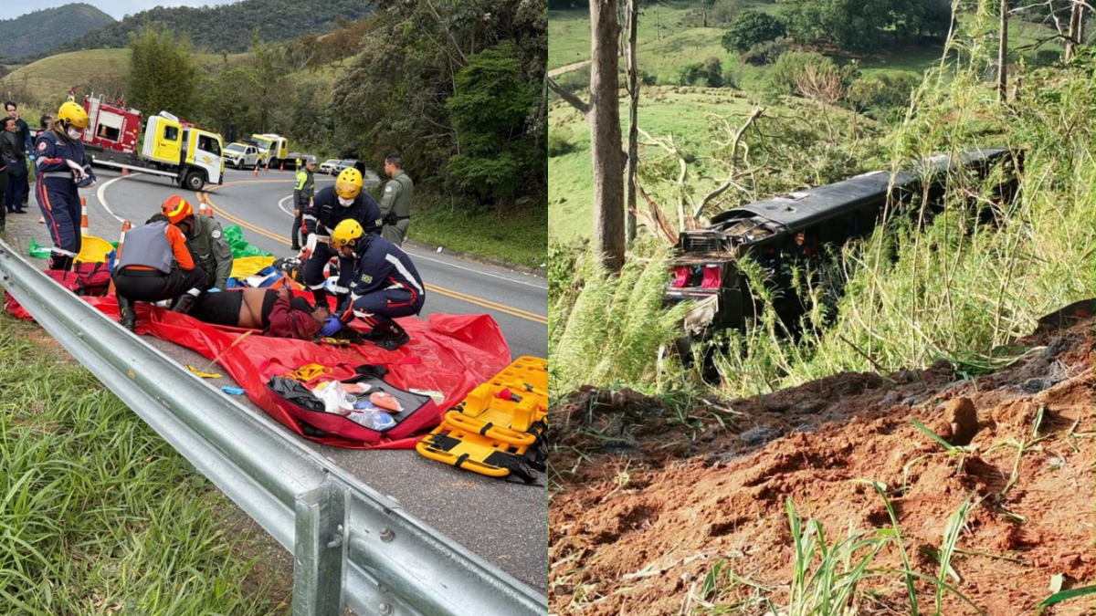 Ônibus com romeiros de Minas cai em ribanceira e deixa seis mortos em SP; motorista é preso