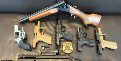 Sete armas de Mario Frias são apreendidas pela PF em operação sobre 'Dark Horse' Foto: Divulgação/PF