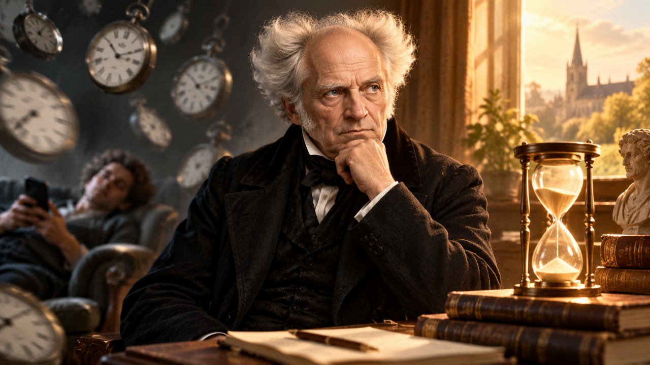 Arthur Schopenhauer, filósofo alemão: o homem comum se preocupa em como passar o tempo, o homem inteligente em como usá-lo