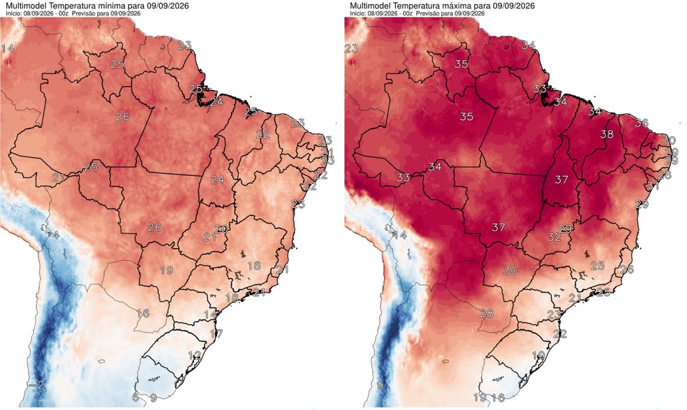 Quarta-feira será de temporais no Sul e no Sudeste; veja a previsão para o país