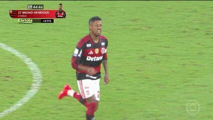 Aos 43 min do 2º tempo - gol de cabeça de Bruno Henrique do Flamengo contra o Corinthians