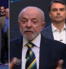 Internautas apontaram semelhança entre postura de Flávio e Trump em debates Foto: Reprodução/X