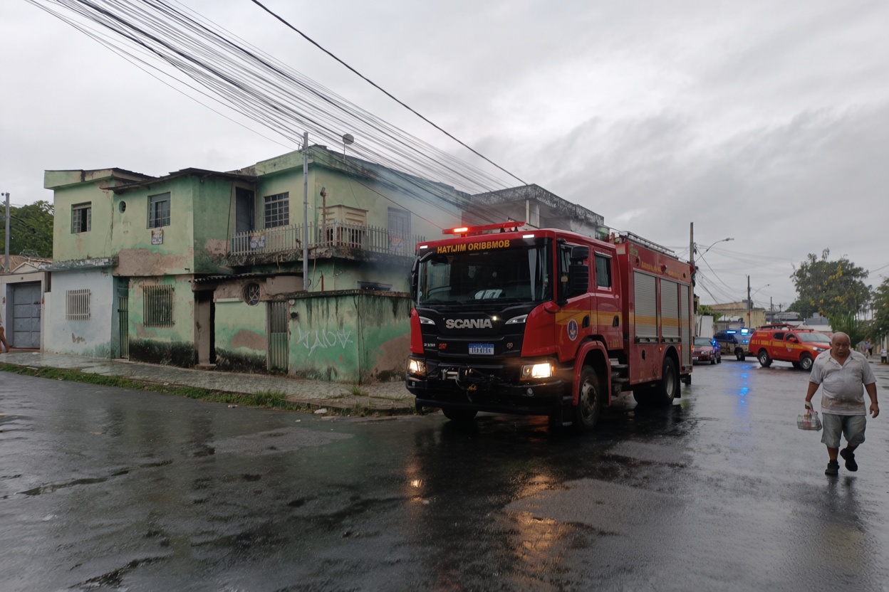 Incêndio destrói casa e mata uma pessoa carbonizada em BH