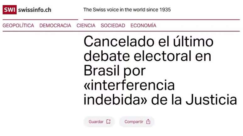 ‘Caos’, ‘táticas sujas’ e ‘interferência indevida’: imprensa internacional repercute cancelamento de debate da Globo