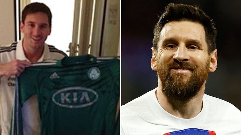 Tem vaga no time? Messi assiste a jogo e ganha camisa do Palmeiras