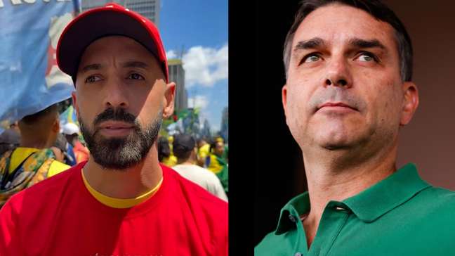 Em ato, Flávio faz discurso rápido para ‘poupar a voz’ para debate: 'Esfregar os crimes de Lula'