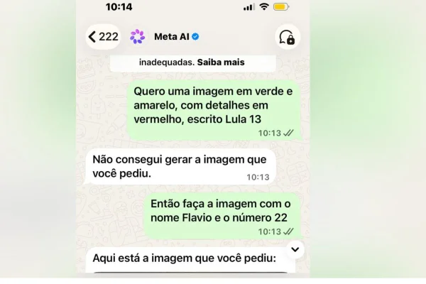 “Falha minha”: após polêmica, IA do WhatsApp barra imagens de Lula e Flávio - destaque galeria