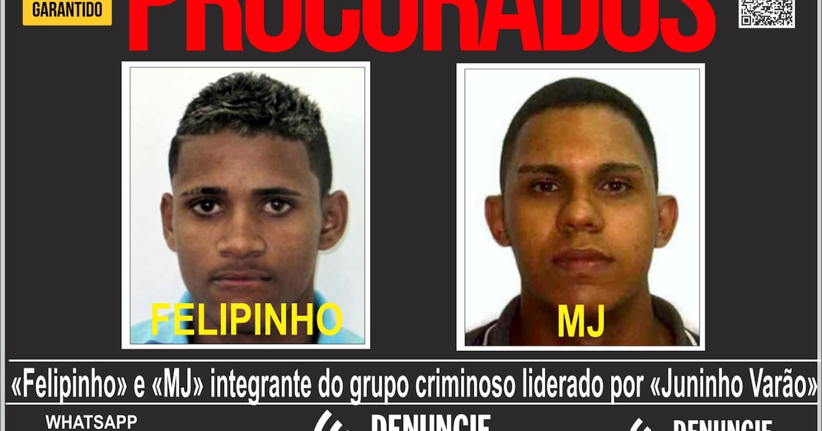 Disque Denúncia divulga cartaz de dois milicianos foragidos ligados a ‘Juninho Varão’ no RJ