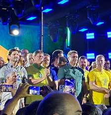 O candidato a presidente Flávio Bolsonaro participou de ato de campanha em Guarulhos (SP) nesta quarta-feira, 21 Foto: Adrielle Farias/Terra