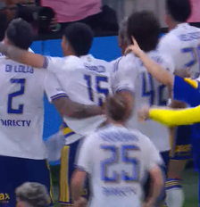 Foto: Jogadores do Boca vibram no Maracanã ( Reprodução/SBT) / Gávea News